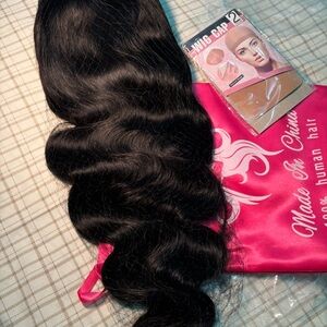 Black Human Hair Wig 200 density 30 inch. Natural hair human. Long black hair 1: